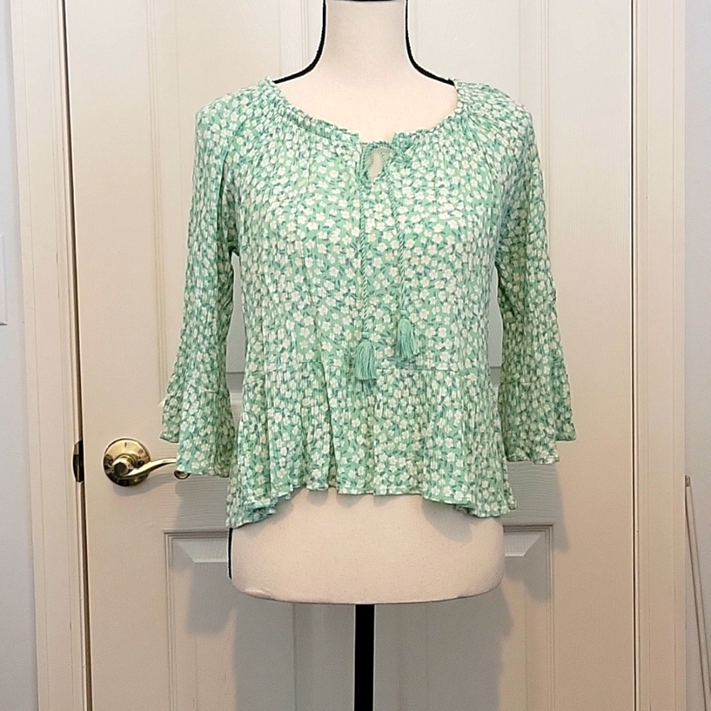 Hippie Rose Boho Blouse. Size Medium.